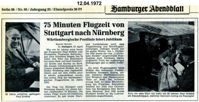 Jubiläum 50 Stg-Nü Strähle 1972-04-12 Hamburger Abendblatt - Strähle 1922 -2